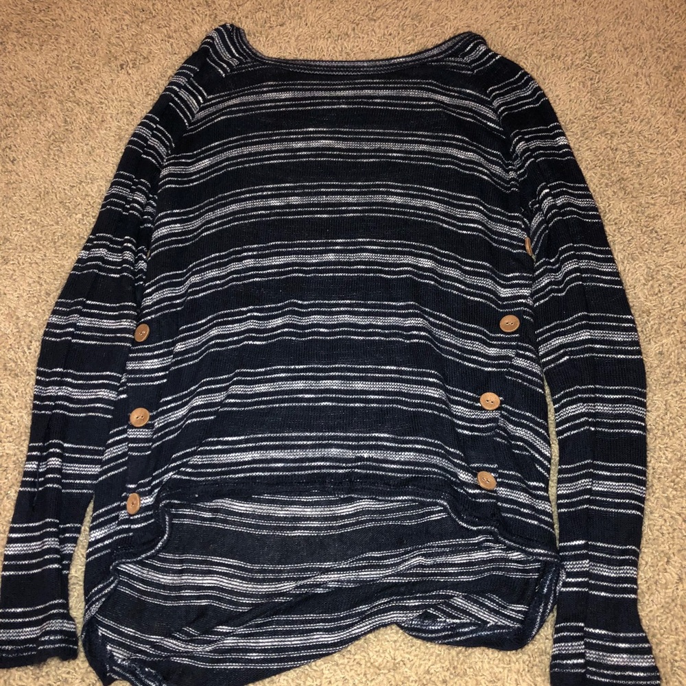 Striped Long Sleeve Knit Top